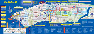Mapa de onibus turistico e hop on hop off bus tour de City Sights NY