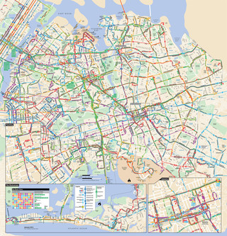 Mapa da rede de onibus de Queens