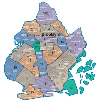 Mapa dos bairros de Brooklyn