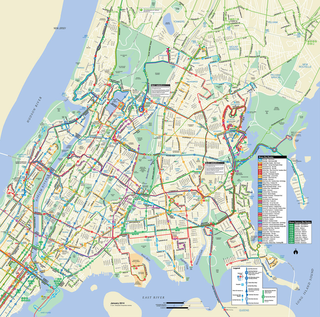 Mapa Onibus Bronx 