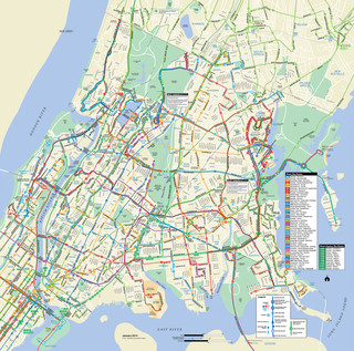 Mapa da rede de onibus de Bronx