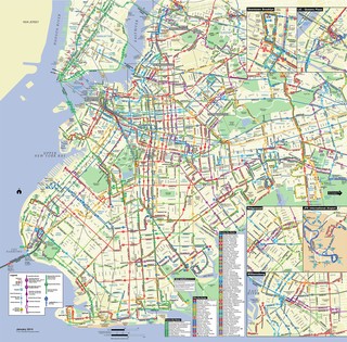 Mapa da rede de onibus de Brooklyn
